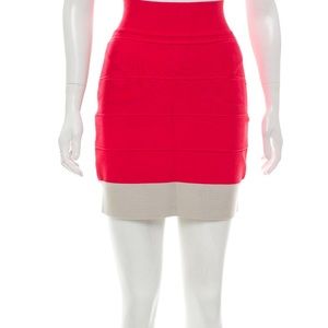 Herve Leger bodycon mini skirt red size M